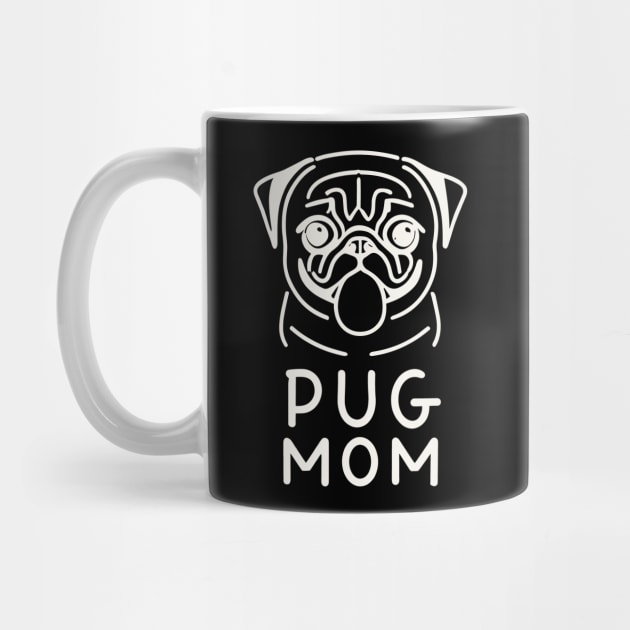 Pug Mom - Lineart Drawing for black by ravensart